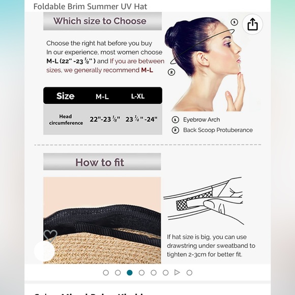 FURTALK Womens Beach Sun Straw Hat UV UPF50 Travel Foldable Brim Summer UV Hat - Picture 6 of 9